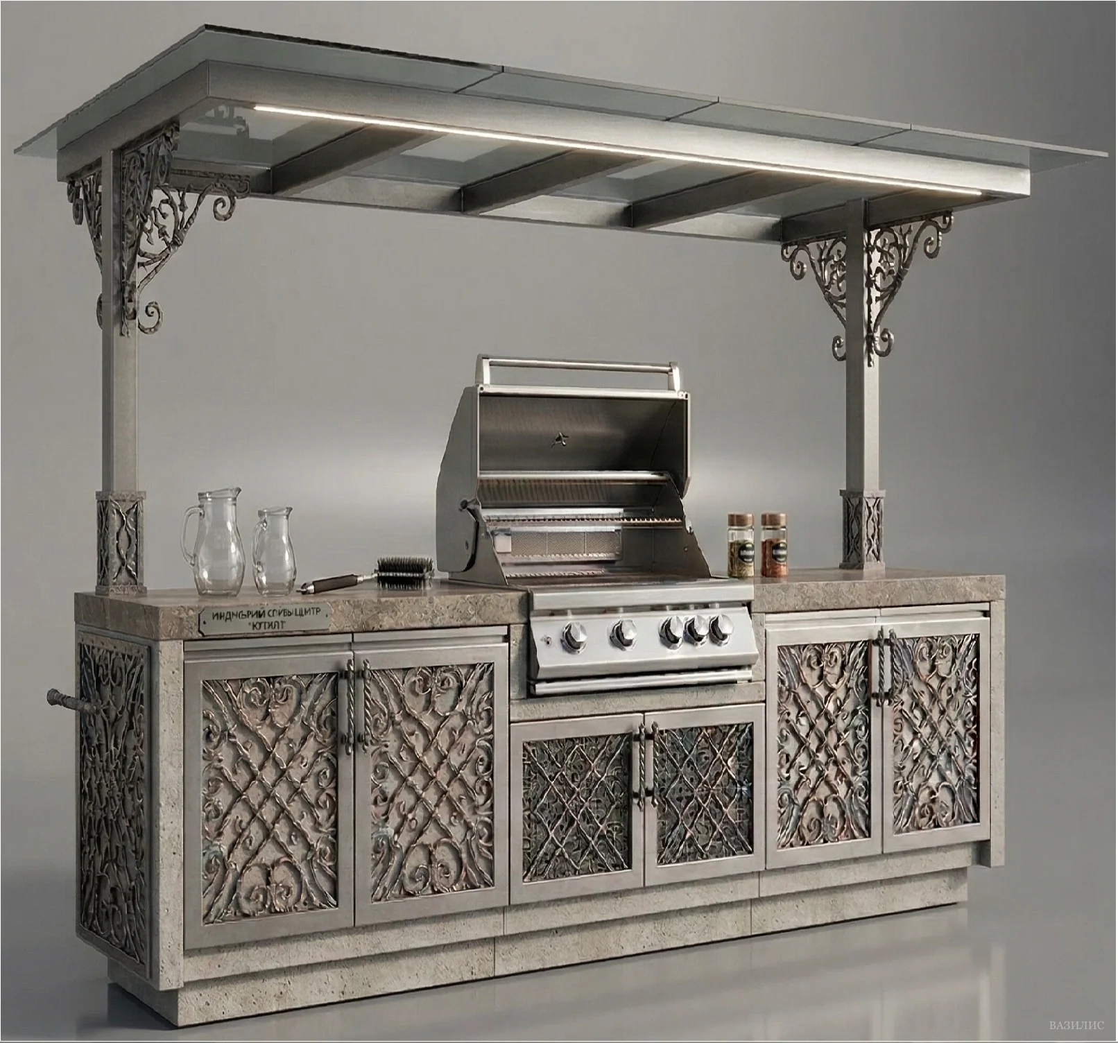 Мангал-барбекю с крышей