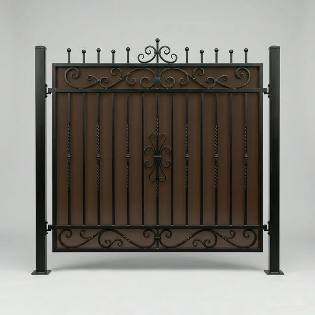 Забор ковка + поликарбонат